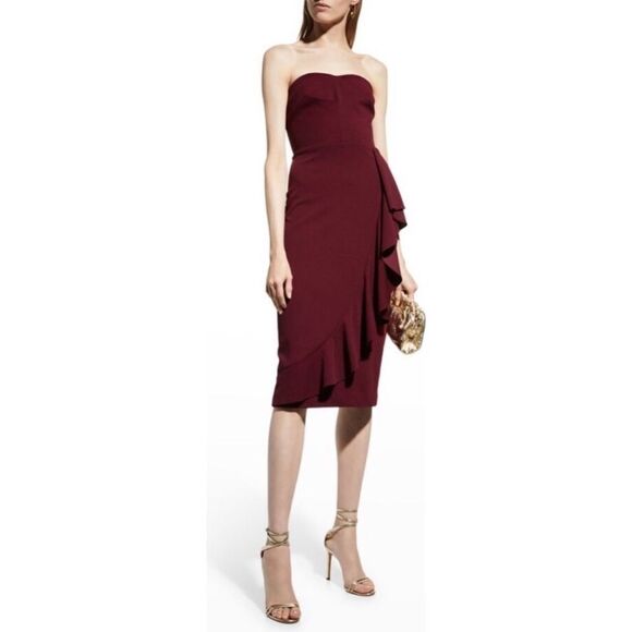 NWT Dress the Population Liv Strapless Ruffled Dress-J14 - Picture 1 of 6